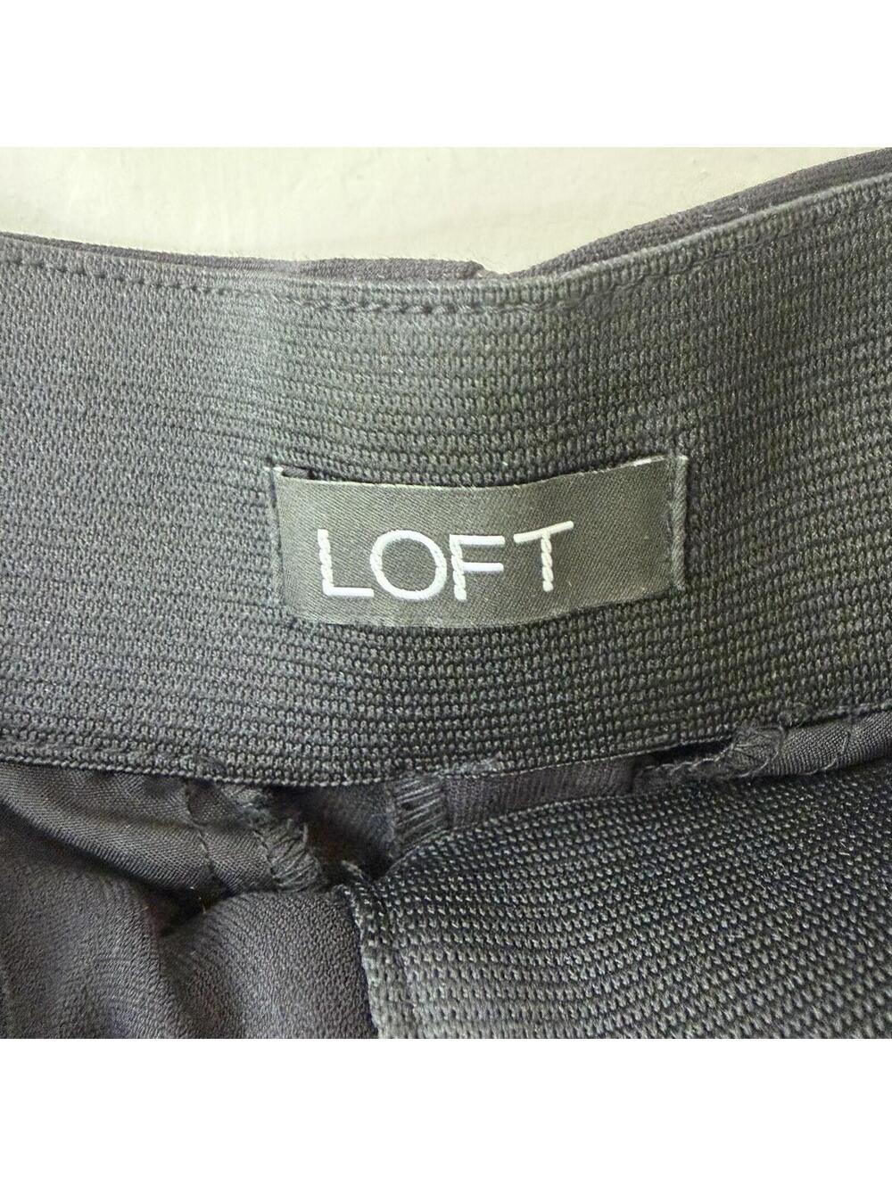 Loft Womens High Waist Straight Leg Trousers Black Size 8 Dress Pants - Picture 4 of 7